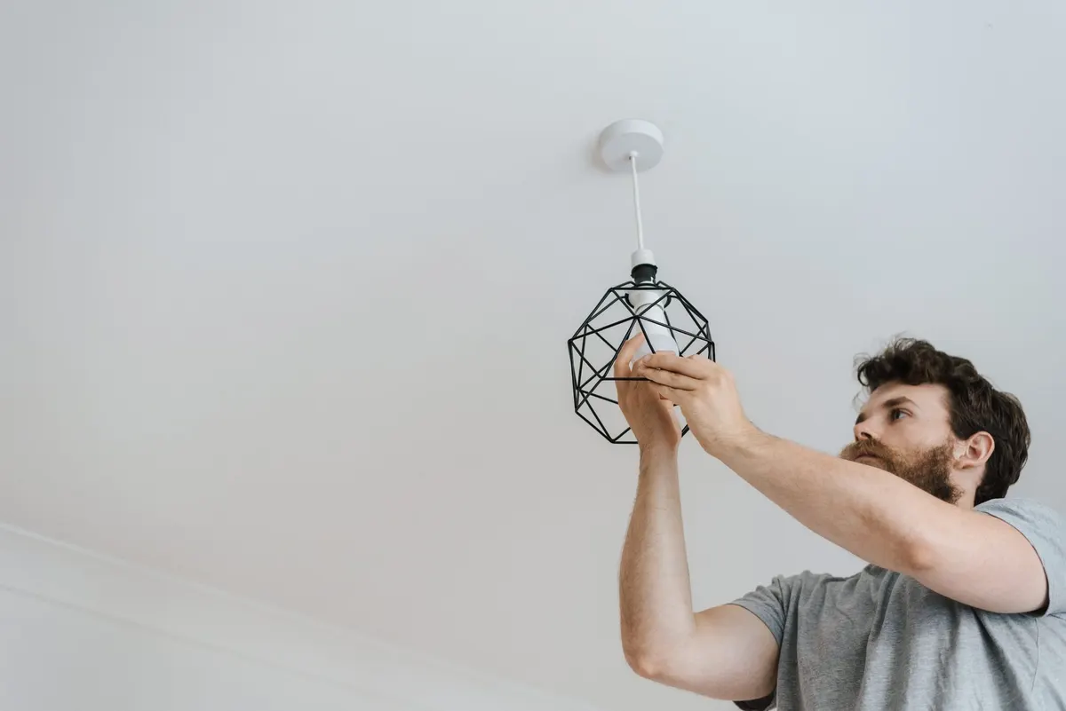 DIY project: swapping a dated ceiling light for a new fixture